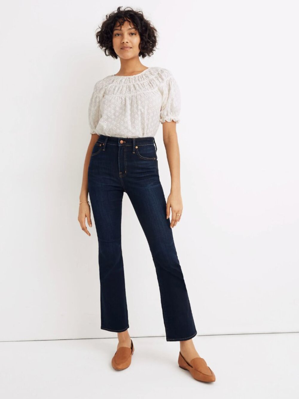 Madewell Curvy Cali Demi Boot Flare Jeans Size 23 Blue Lakspur Wash Tencel Denim